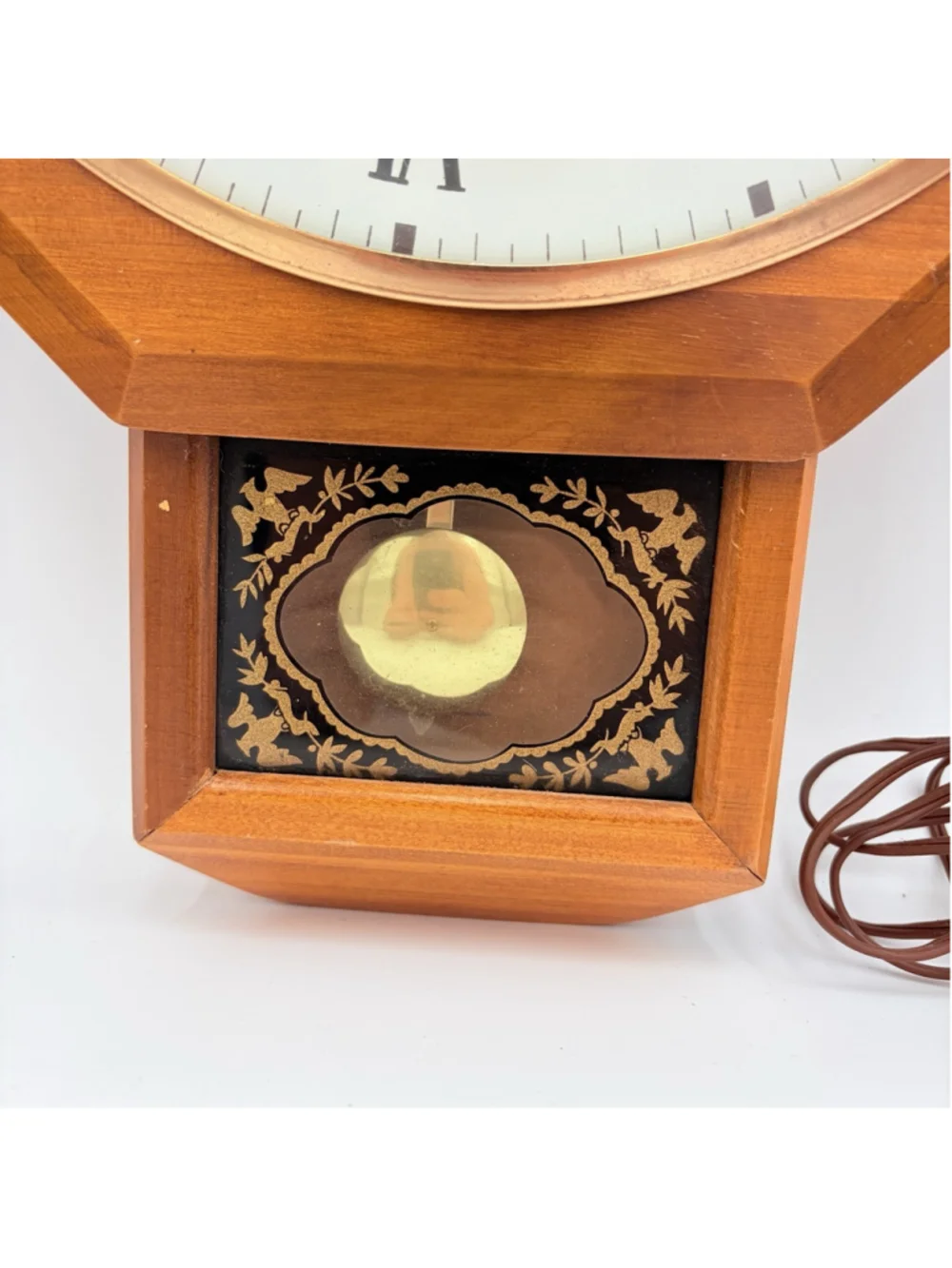 SCHWEPPES MIXERS Electric Pendulum Wall Clock Model 597 Wood Advertising